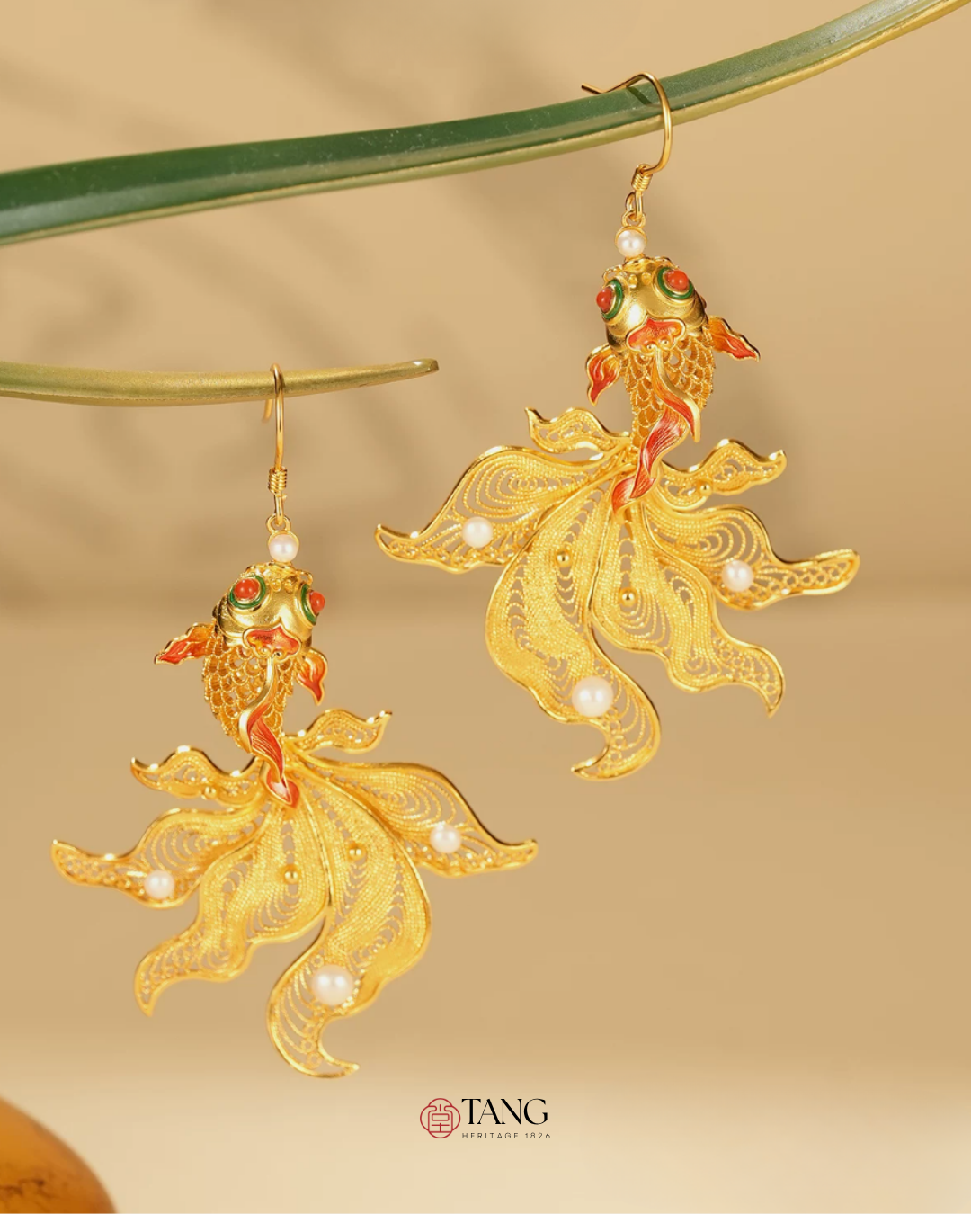 Gold Vermeil Butterfly Goldfish Earrings