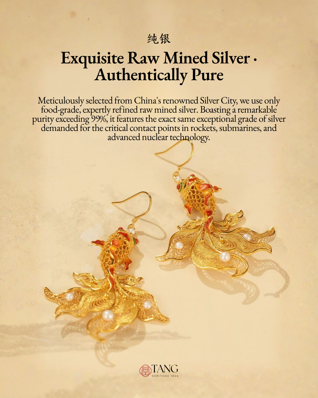 Gold Vermeil Butterfly Goldfish Earrings