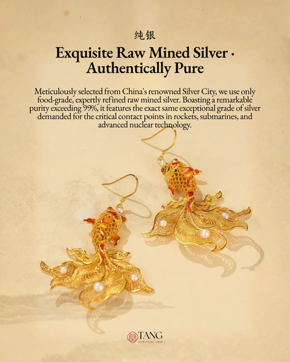 Gold Vermeil Butterfly Goldfish Earrings