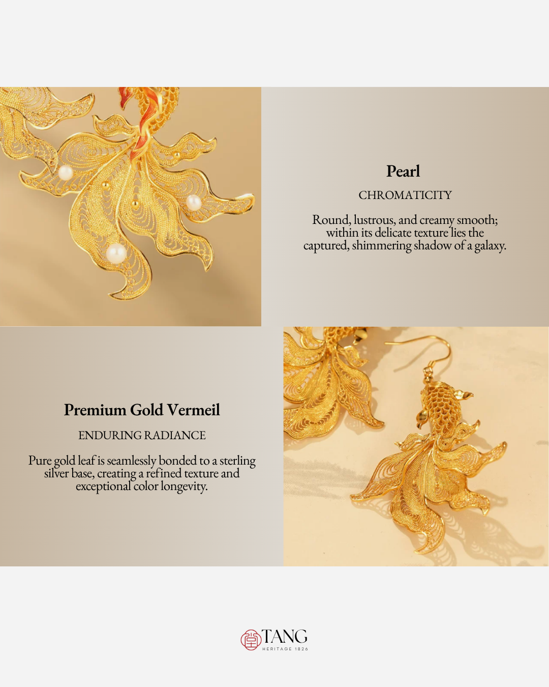 Gold Vermeil Butterfly Goldfish Earrings