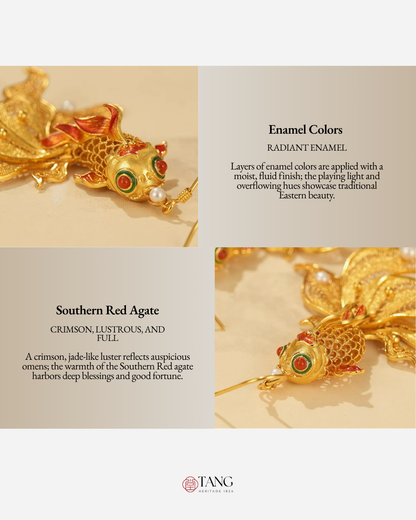 Gold Vermeil Butterfly Goldfish Earrings