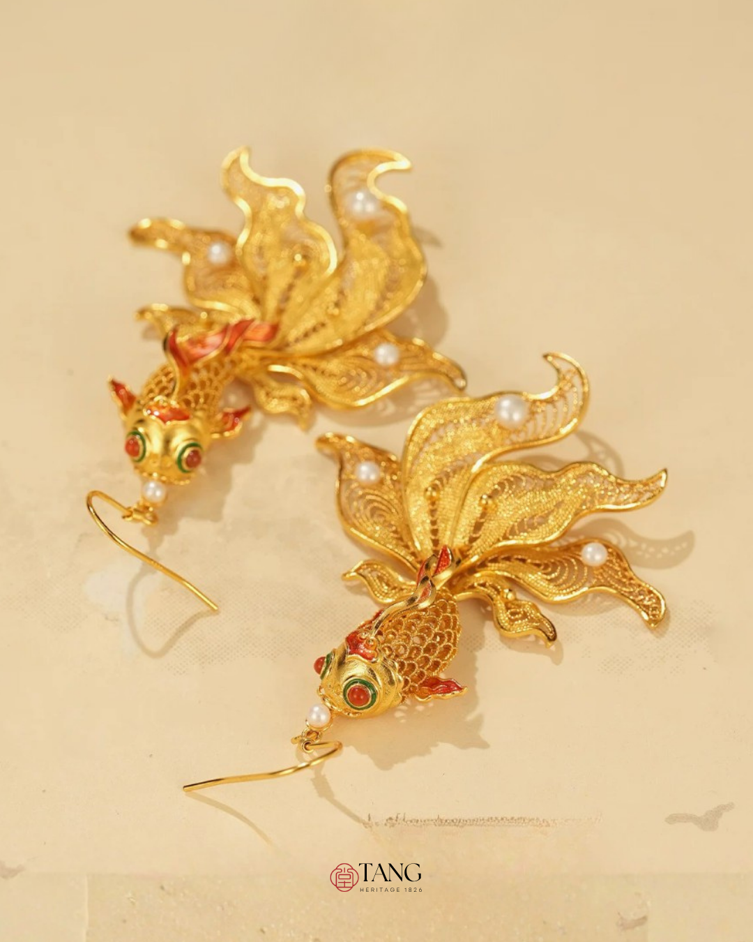 Gold Vermeil Butterfly Goldfish Earrings