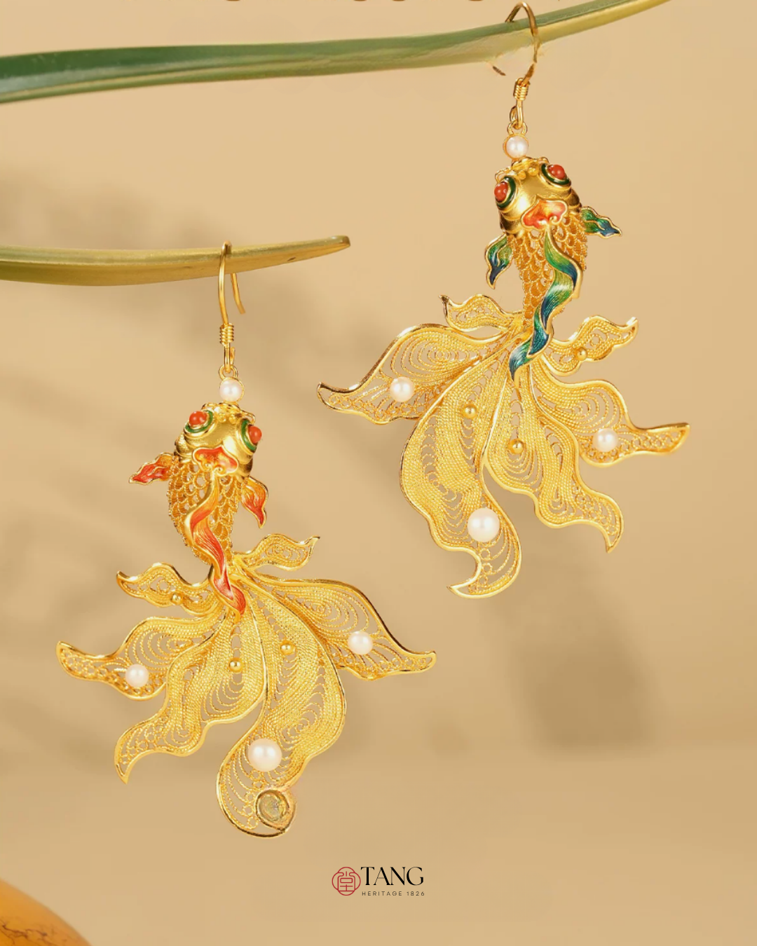 Gold Vermeil Butterfly Goldfish Earrings