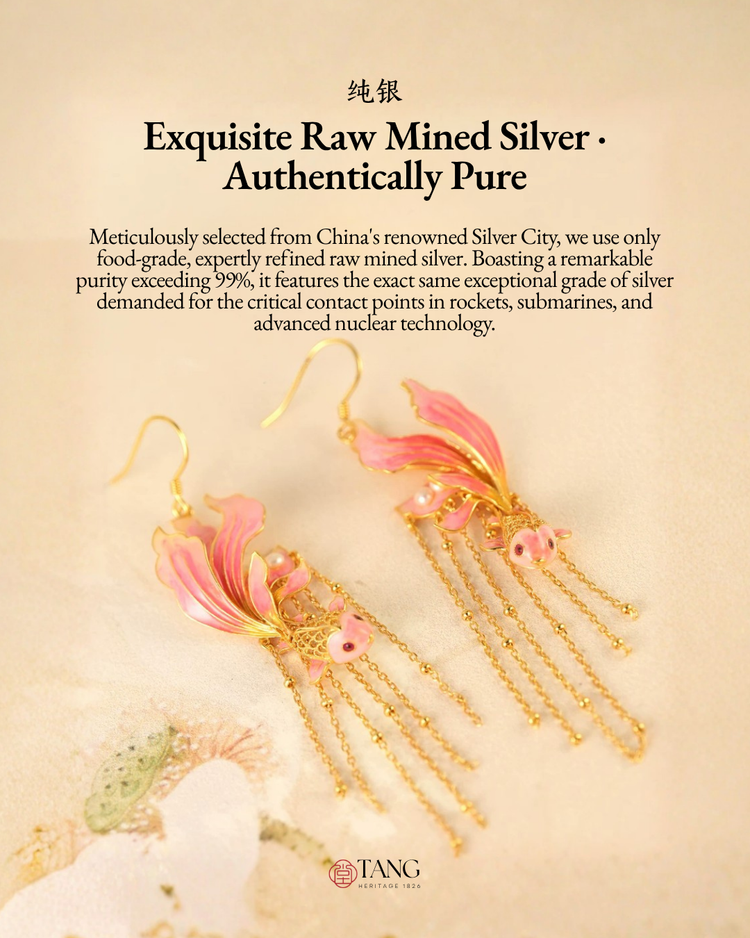 Gold Vermeil Cherry Blush Koi Earrings
