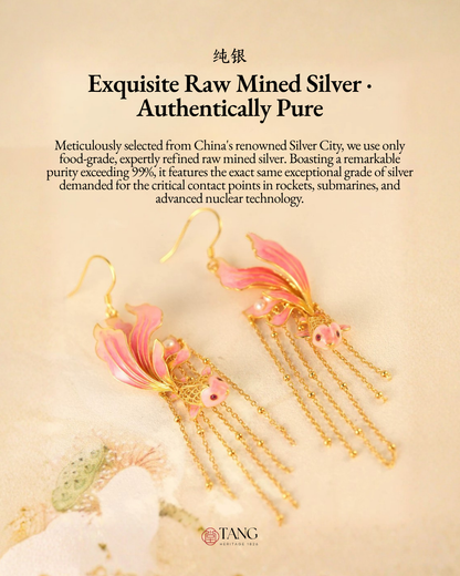 Gold Vermeil Cherry Blush Koi Earrings