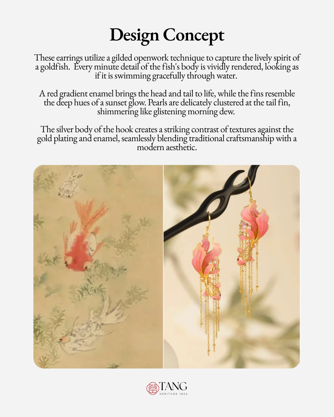 Gold Vermeil Cherry Blush Koi Earrings