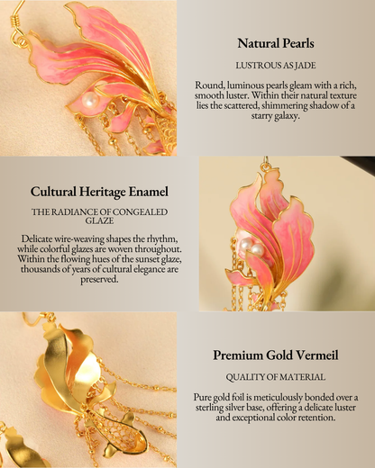 Gold Vermeil Cherry Blush Koi Earrings