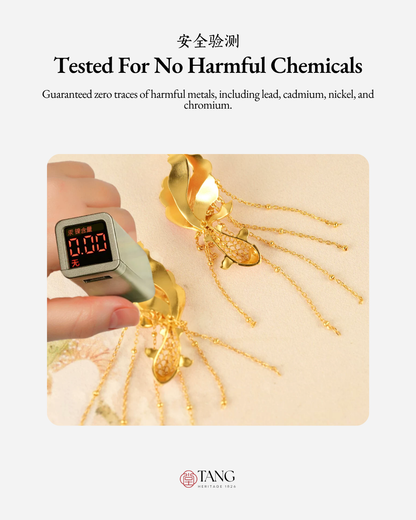 Gold Vermeil Cherry Blush Koi Earrings