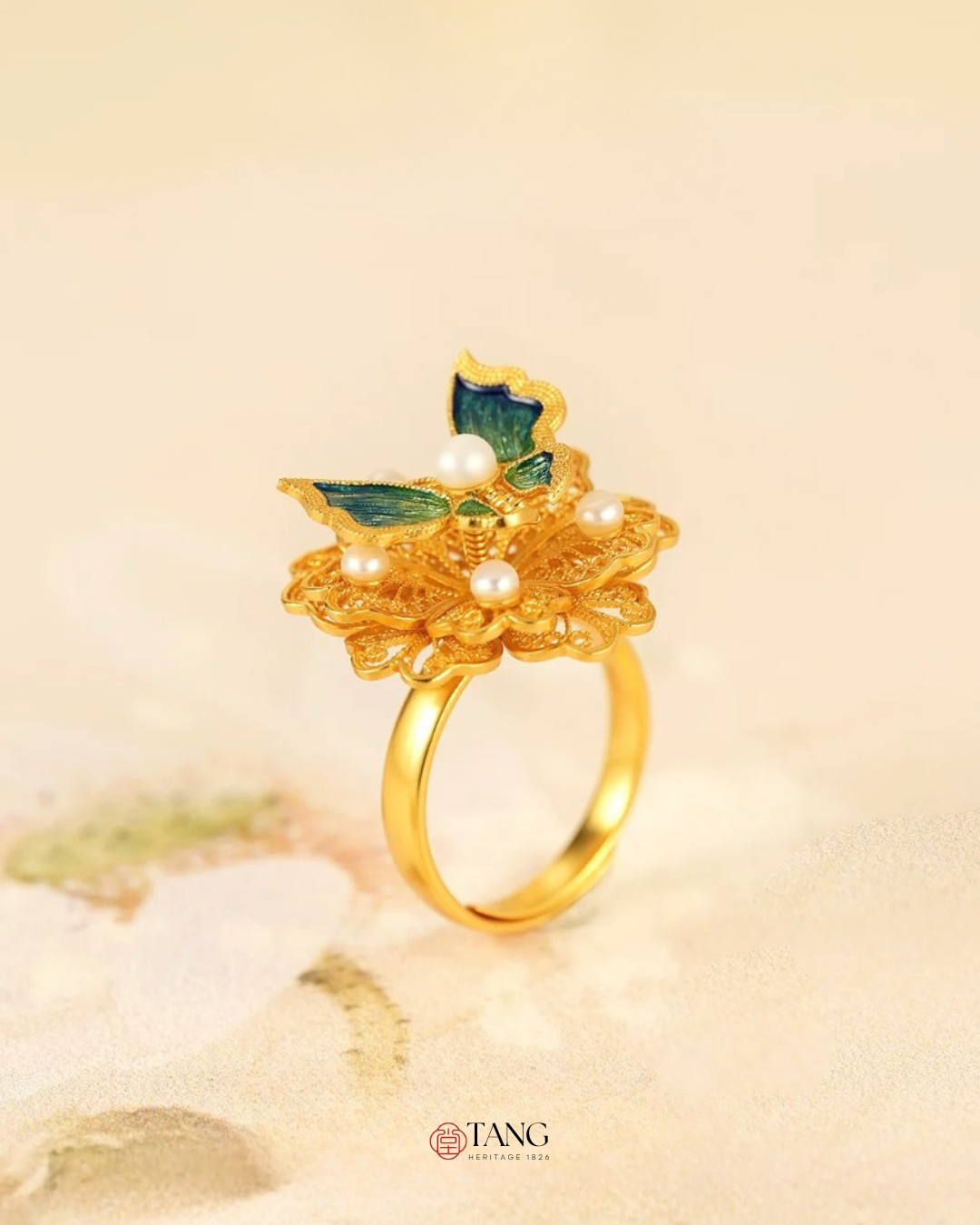 Gold Vermeil Dielianha Butterfly Ring