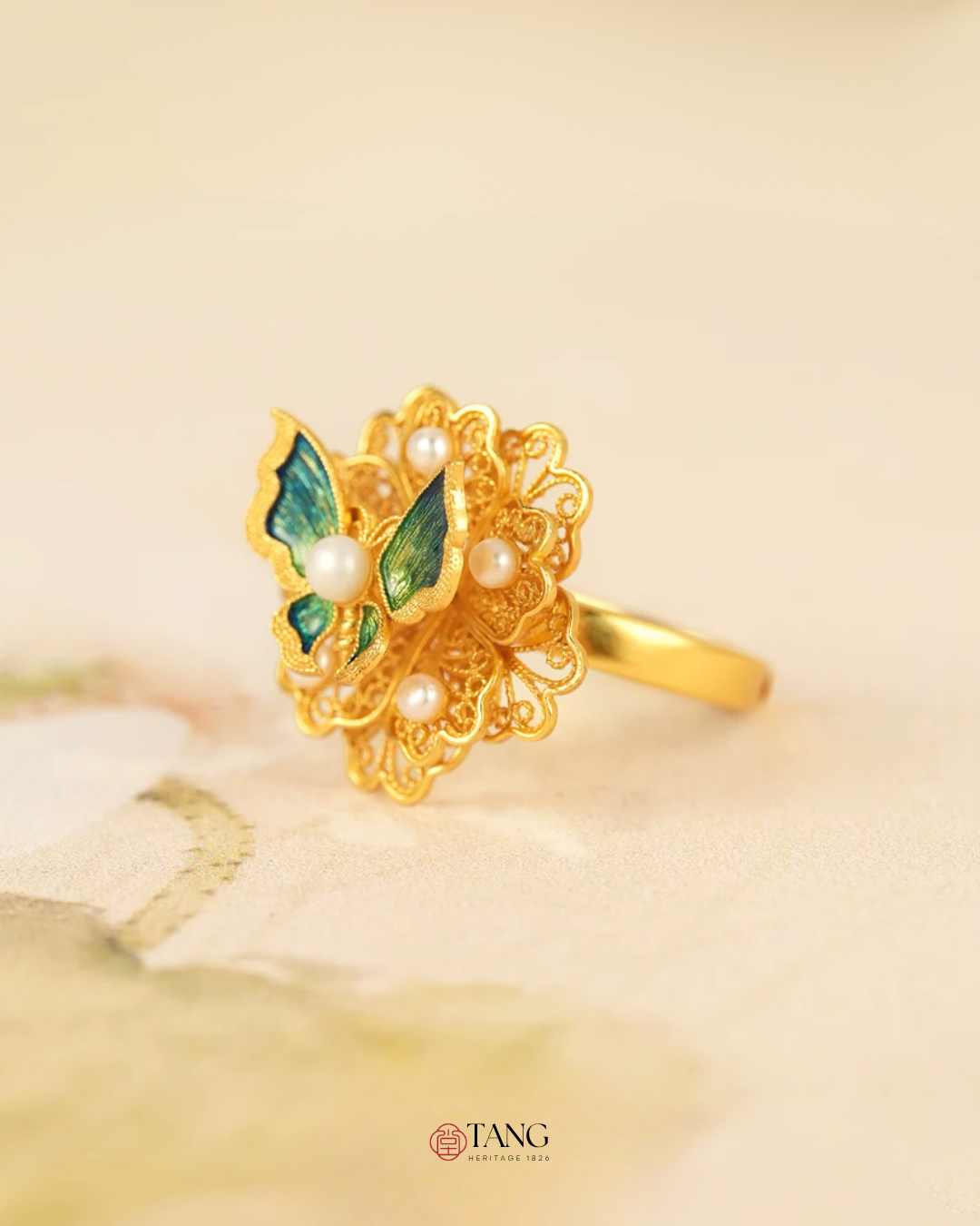 Gold Vermeil Dielianha Butterfly Ring