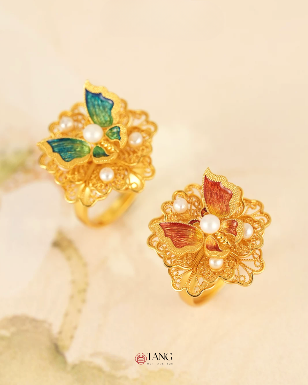 Gold Vermeil Dielianha Butterfly Ring