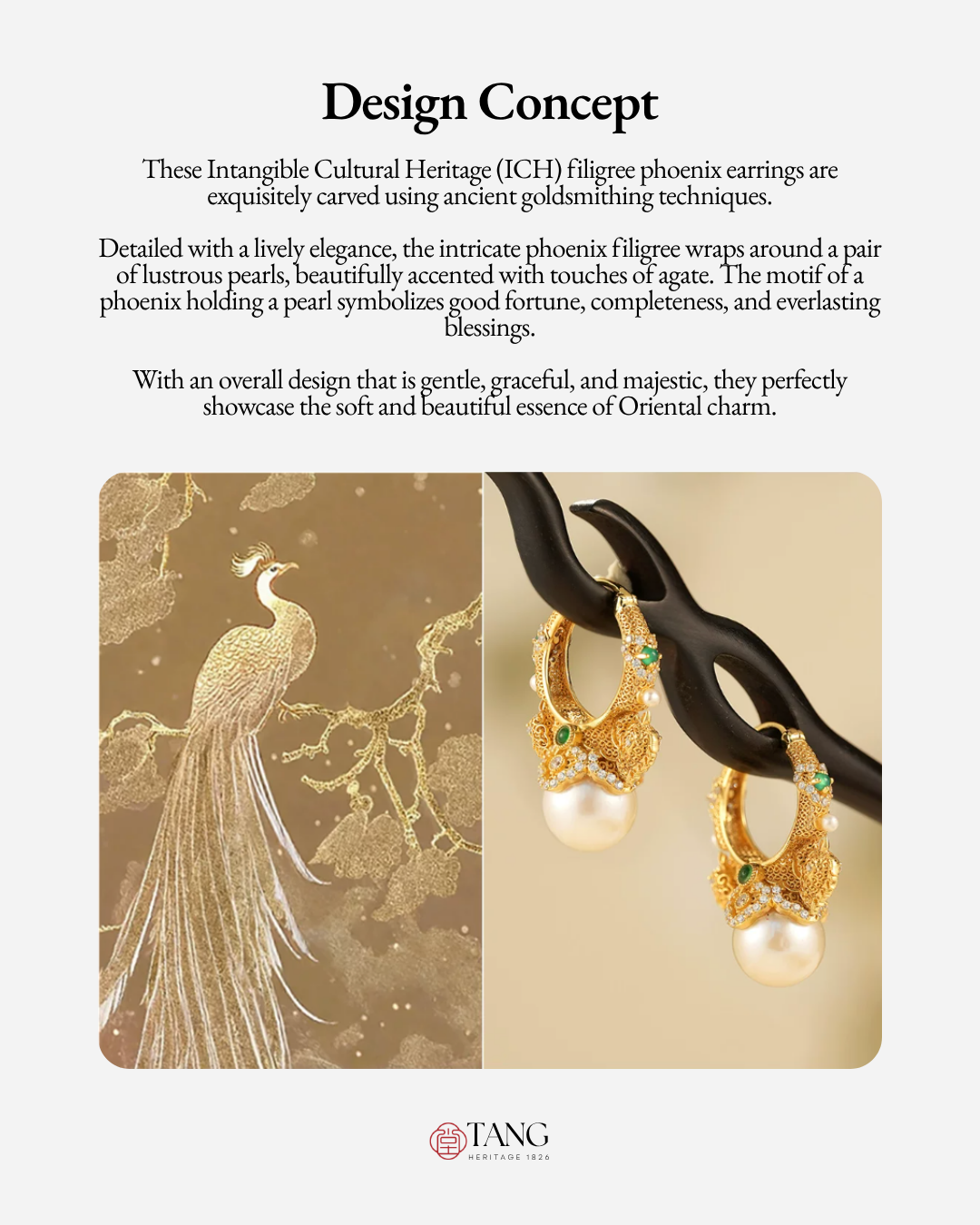 Gold Vermeil Double Phoenix Pearl Earrings
