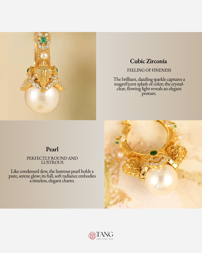 Gold Vermeil Double Phoenix Pearl Earrings