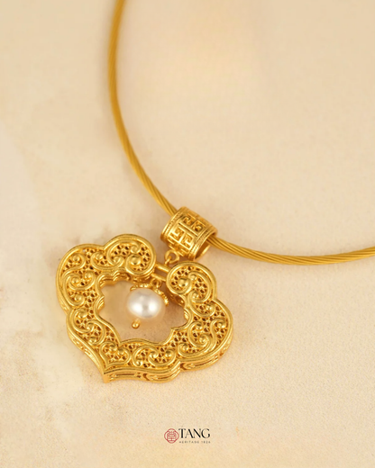 Gold Vermeil Dragon Phoenix Ruyi Pendant