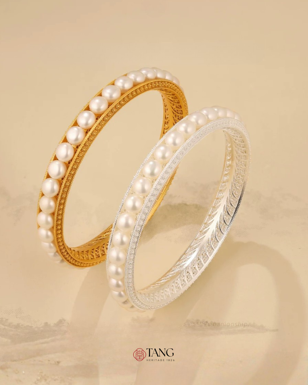 Gold Vermeil Empress Pearl Bangle
