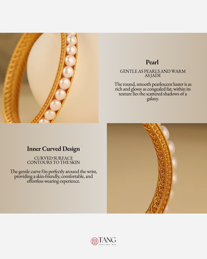 Gold Vermeil Empress Pearl Bangle