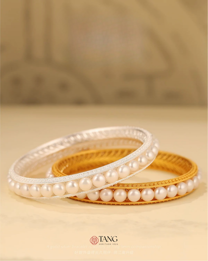 Gold Vermeil Empress Pearl Bangle
