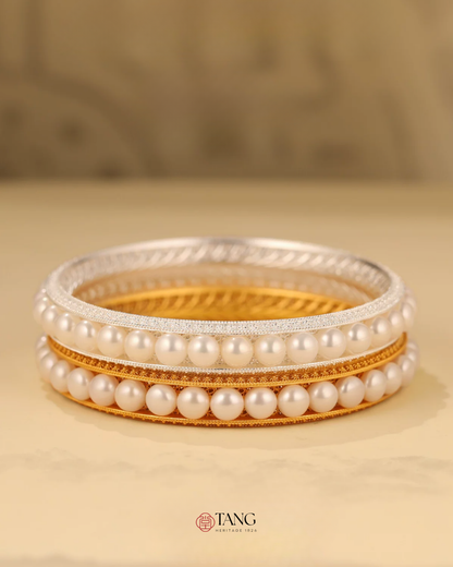 Gold Vermeil Empress Pearl Bangle