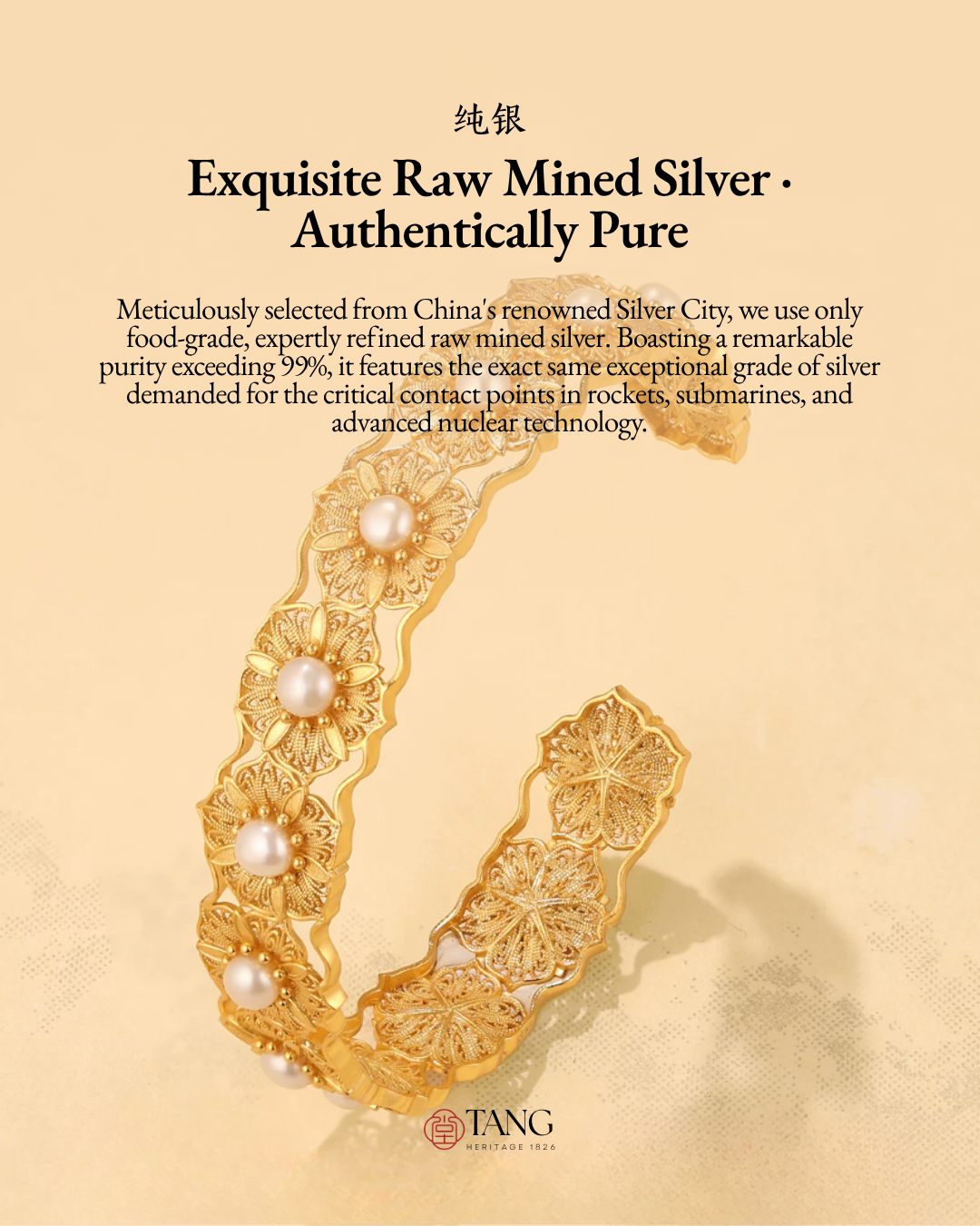 Gold Vermeil Filigree Blossom Cuff