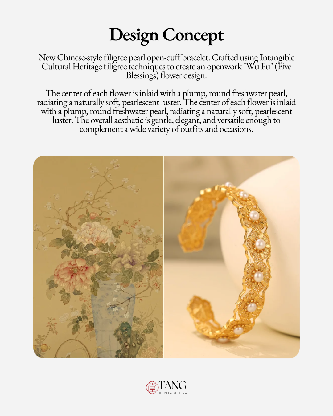 Gold Vermeil Filigree Blossom Cuff
