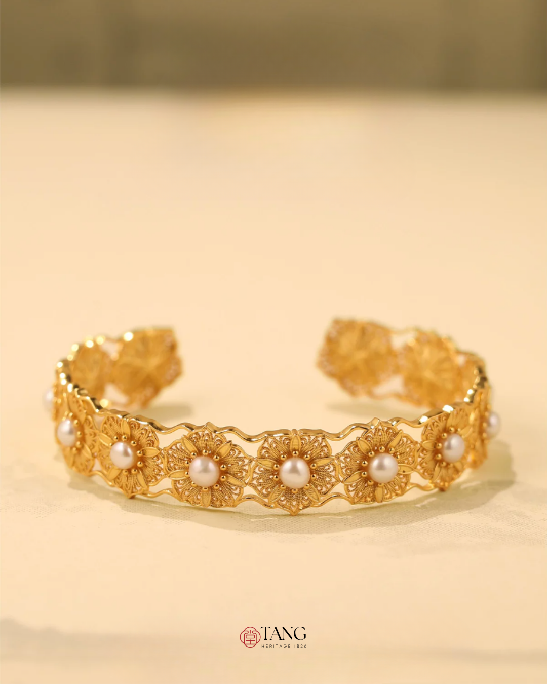 Gold Vermeil Filigree Blossom Cuff