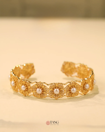 Gold Vermeil Filigree Blossom Cuff