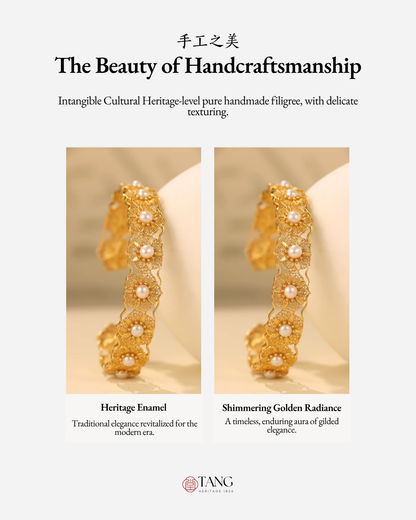 Gold Vermeil Filigree Blossom Cuff