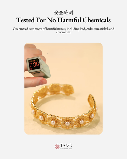 Gold Vermeil Filigree Blossom Cuff