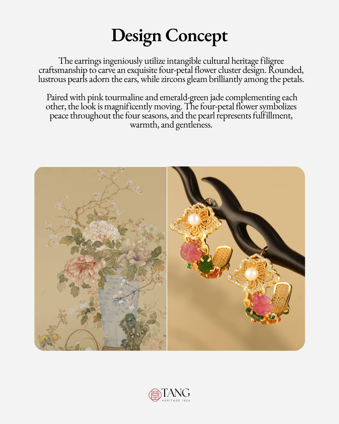 Gold Vermeil Floral Cluster Pearl Earrings