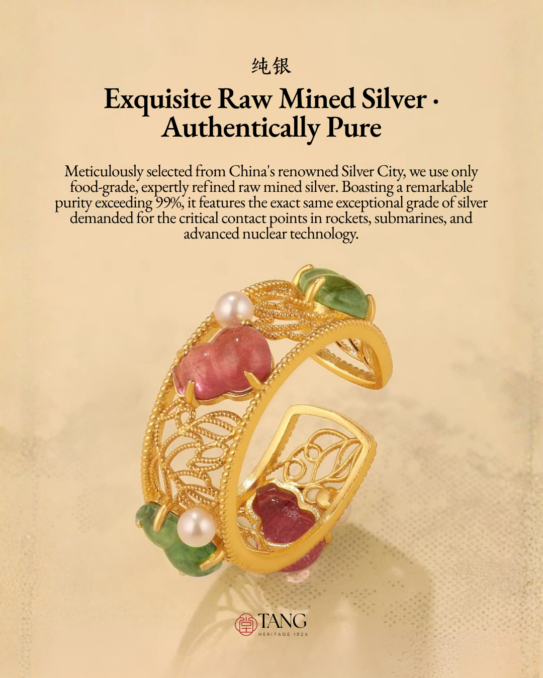 Gold Vermeil Gourd Pearl Ring