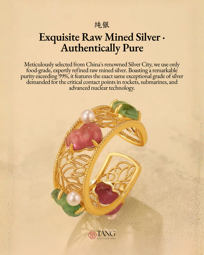 Gold Vermeil Gourd Pearl Ring