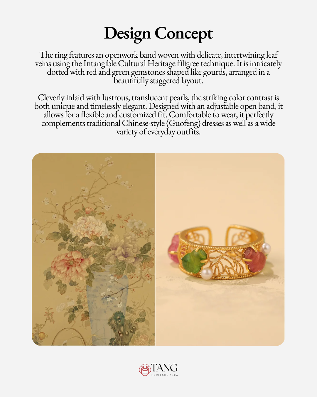 Gold Vermeil Gourd Pearl Ring