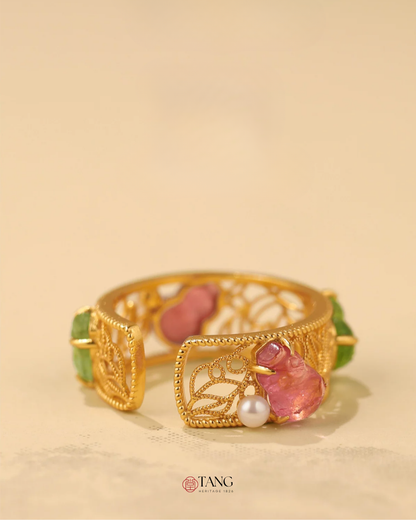 Gold Vermeil Gourd Pearl Ring