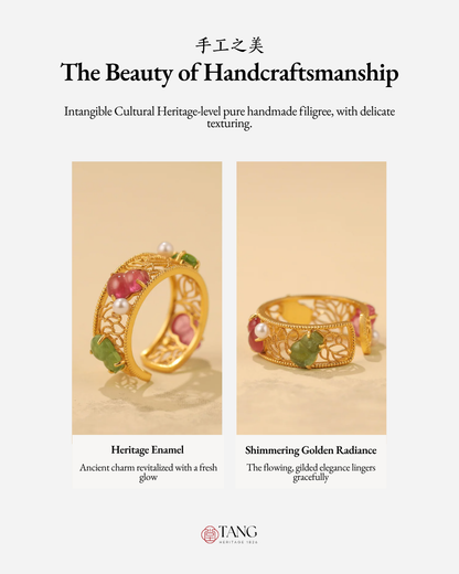 Gold Vermeil Gourd Pearl Ring
