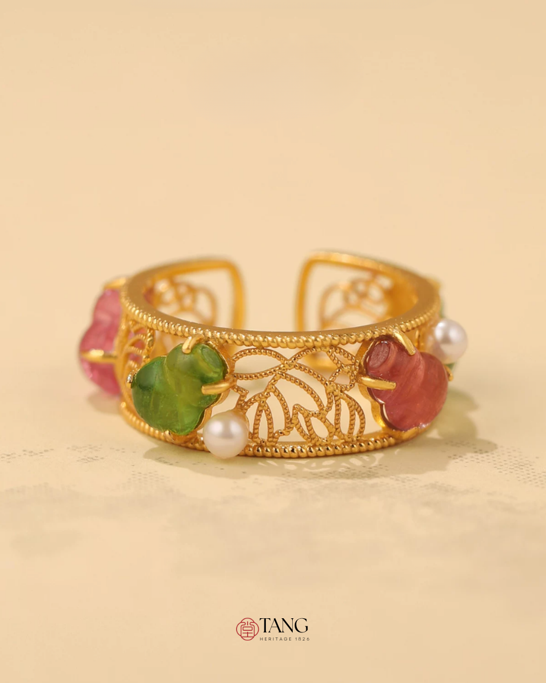 Gold Vermeil Gourd Pearl Ring