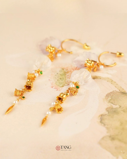 Gold Vermeil Lily of the Valley Bell Drop Earrings