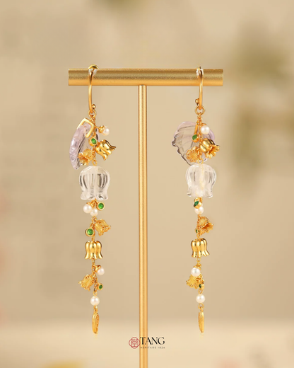 Gold Vermeil Lily of the Valley Bell Drop Earrings