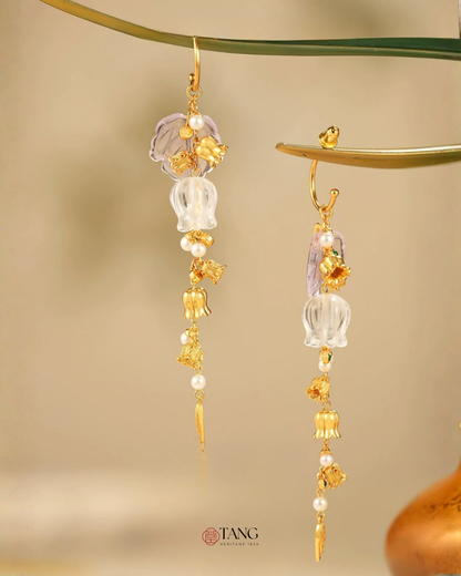 Gold Vermeil Lily of the Valley Bell Drop Earrings