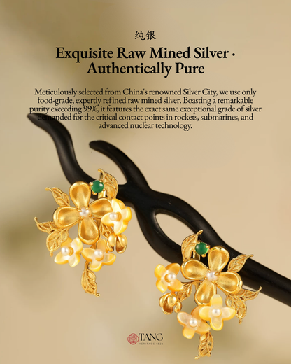 Gold Vermeil Osmanthus Bloom Drop Earrings