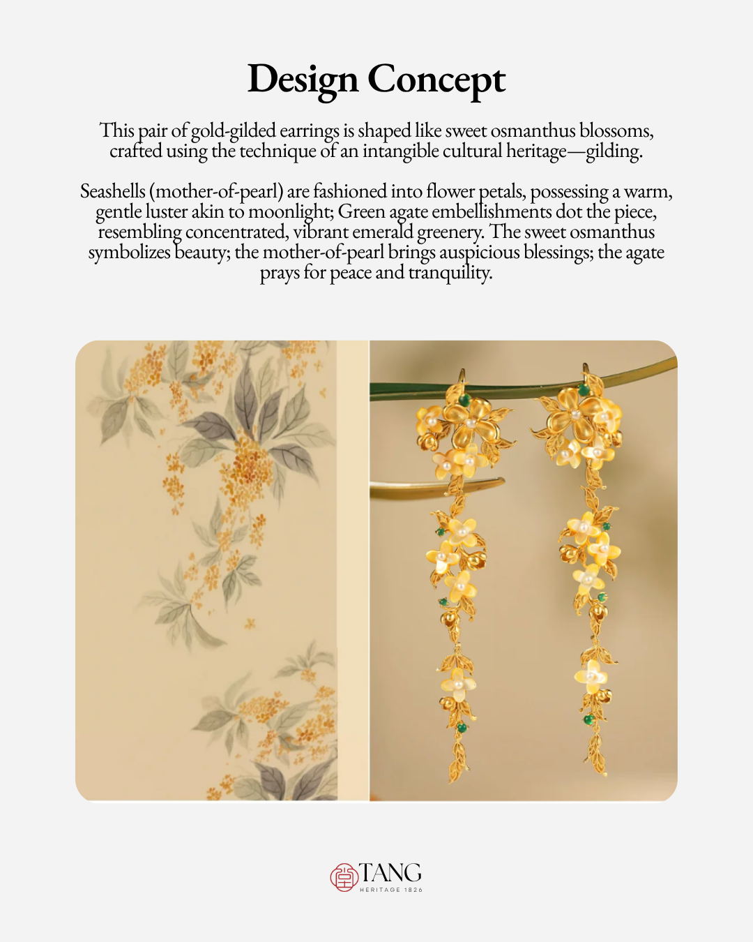 Gold Vermeil Osmanthus Bloom Drop Earrings