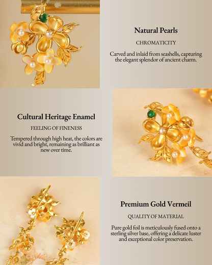 Gold Vermeil Osmanthus Bloom Drop Earrings