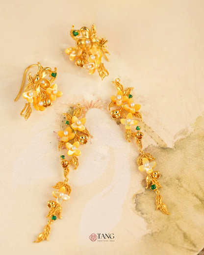 Gold Vermeil Osmanthus Bloom Drop Earrings
