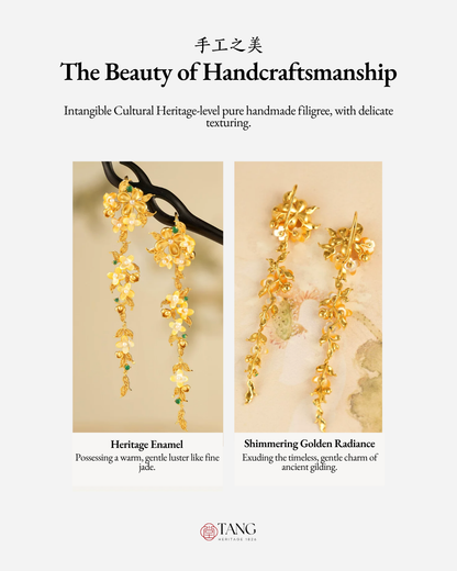 Gold Vermeil Osmanthus Bloom Drop Earrings