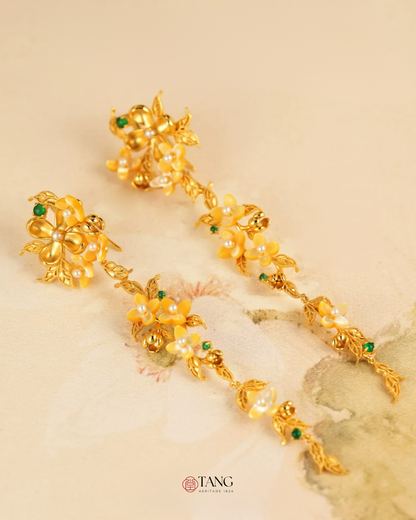 Gold Vermeil Osmanthus Bloom Drop Earrings