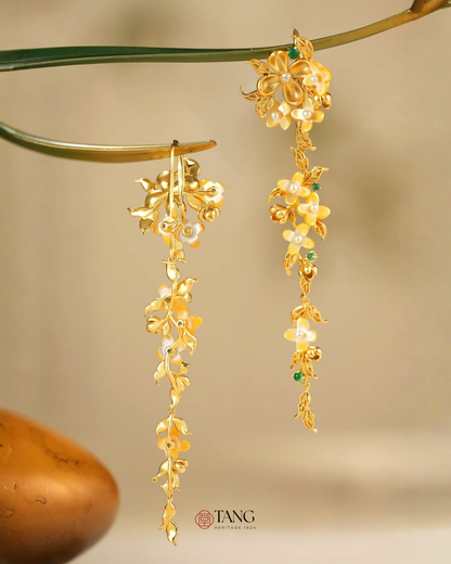 Gold Vermeil Osmanthus Bloom Drop Earrings