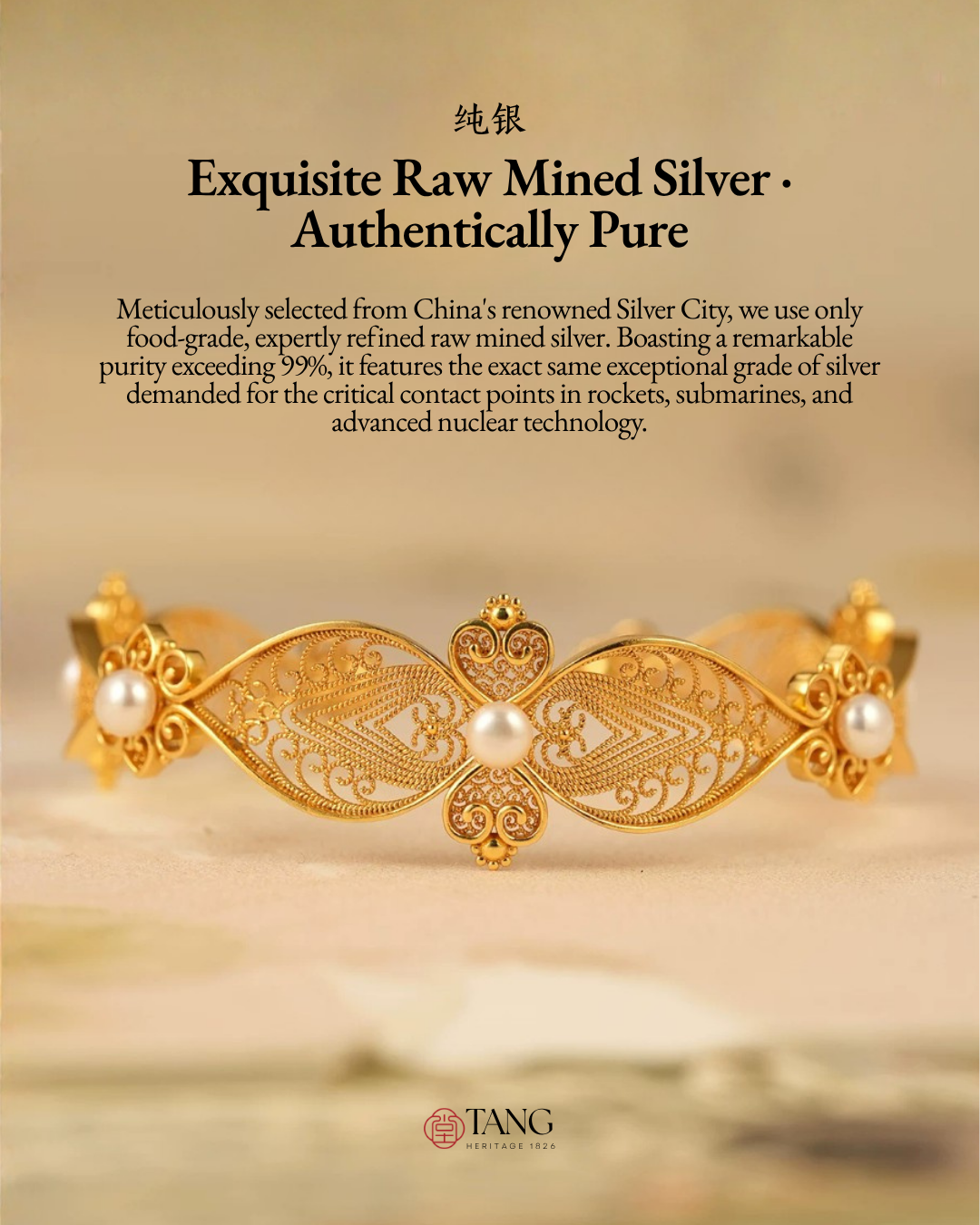 Gold Vermeil Pearl Whispers Cuff