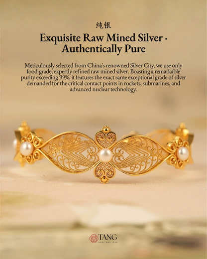 Gold Vermeil Pearl Whispers Cuff