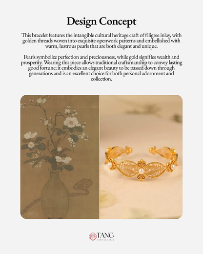 Gold Vermeil Pearl Whispers Cuff