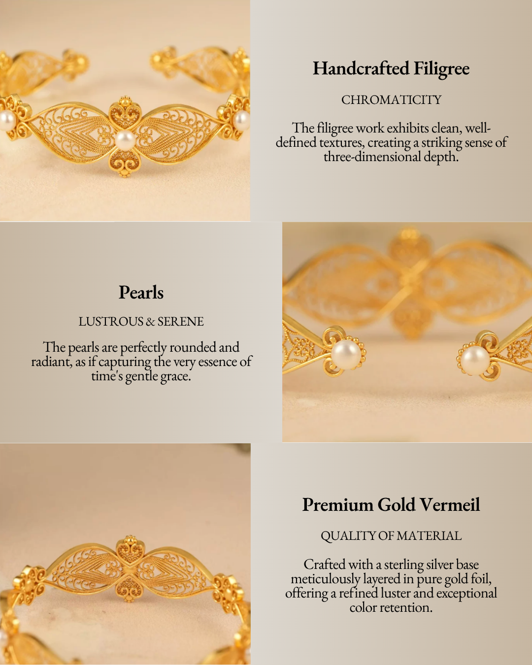 Gold Vermeil Pearl Whispers Cuff