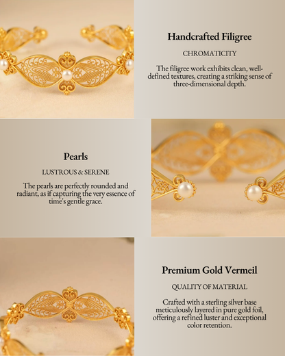Gold Vermeil Pearl Whispers Cuff